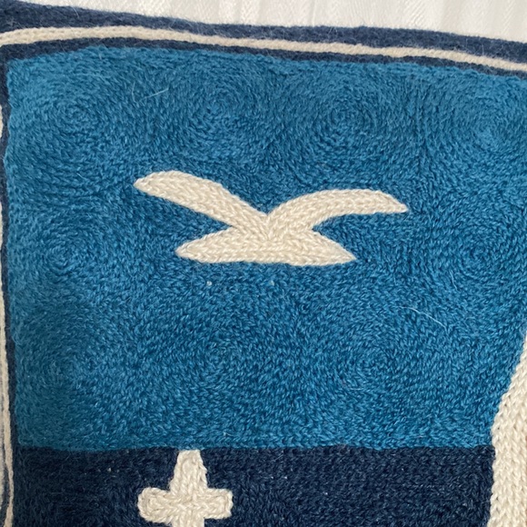 Vtg 90’s Handmade needle wool crafted Cushion Greek scenery art Size 15.5”x15.5” - Picture 3 of 13